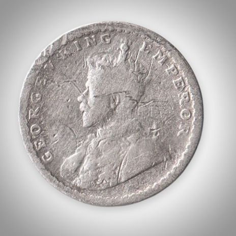 Rare 2 Annas Silver Coin of King George V Bombay Mint British India Coinage Coin # A443