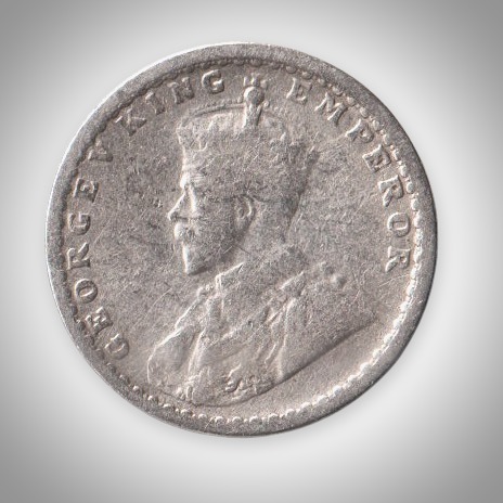 Rare 2 Annas 1913 King George V Bombay Mint British India Silver Coin # A444