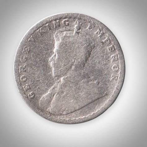 Rare 2 Annas 1914 King George V Bombay Mint British India Silver Coinage India Coin # A445