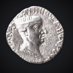 Rare Silver Drachm Nahapana Kshaharata Dynasty Western Kshatrapas Ancient India Coin # A455