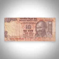 Rare Shifting Error 10 Rupees 2014 Mahatma Gandhi Series S Inset Raghuram G Rajan Republic India Note # A518