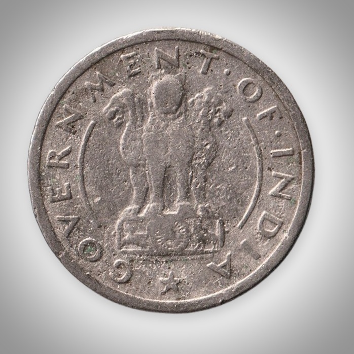 Rare 1/2 Rupee 1950 Lion Capital Corn Ears Bombay Mint Republic of India Coin # A532