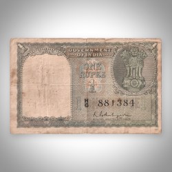 Rare 1 Rupee Note Ashoka Pillar Issue KG Ambegaonkar Signature Government of India Republic India Note # A546