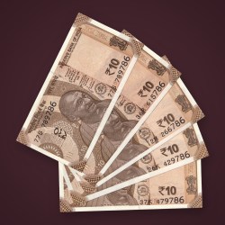 Rare 10 Rupee 2024-2025 Set of 5 Fancy Number 786 Ending Mahatma Gandhi New Series Republic India Note # A550
