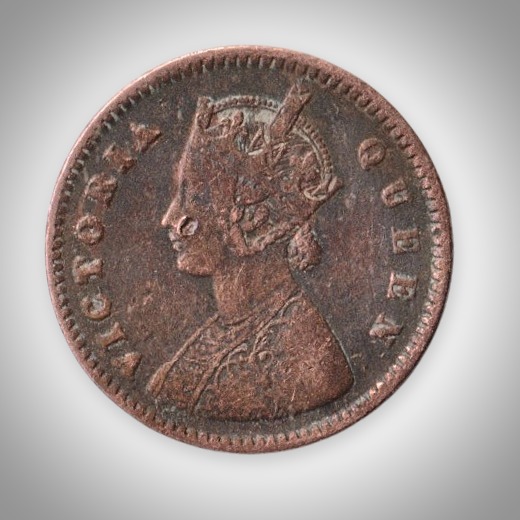 Rare 1/12 Anna 1876 Queen Victoria Copper Calcutta Mint Coinage of British India Coin # A587