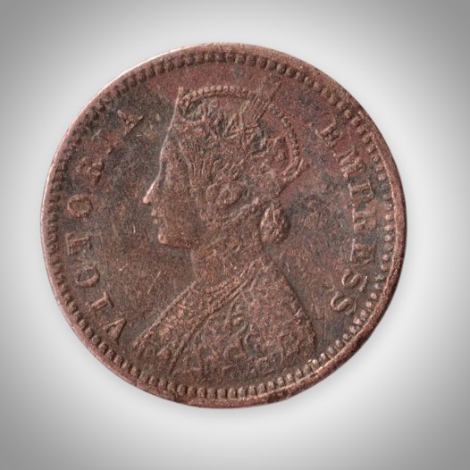 Rare 1/12 Anna 1878 Queen Victoria Empress Calcutta Mint British India Coin # A588