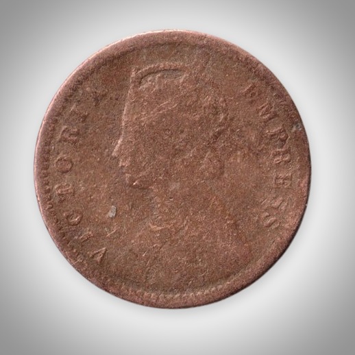Rare 1/12 Anna 1891 Queen Victoria Empress Calcutta Mint British India Coin # A591