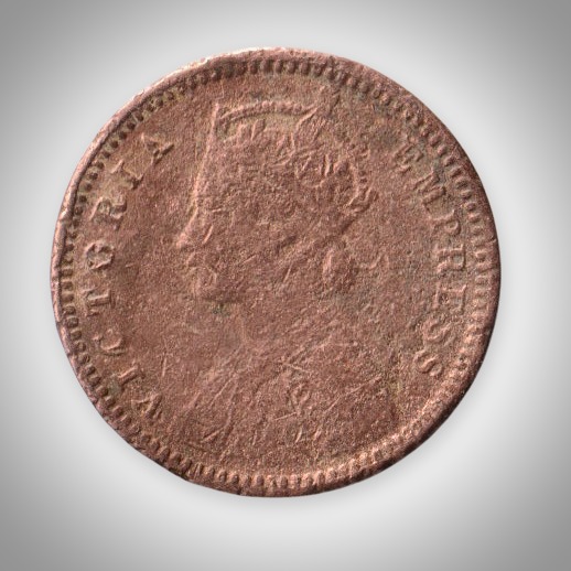 Rare 1/12 Anna 1892 Queen Victoria Empress Calcutta Mint British India Coin # A592