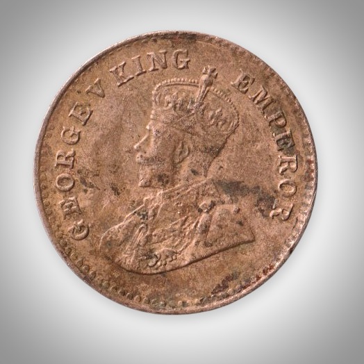 Rare 1/12 Anna 1925 King George V Bombay Mint British India Coin # A610