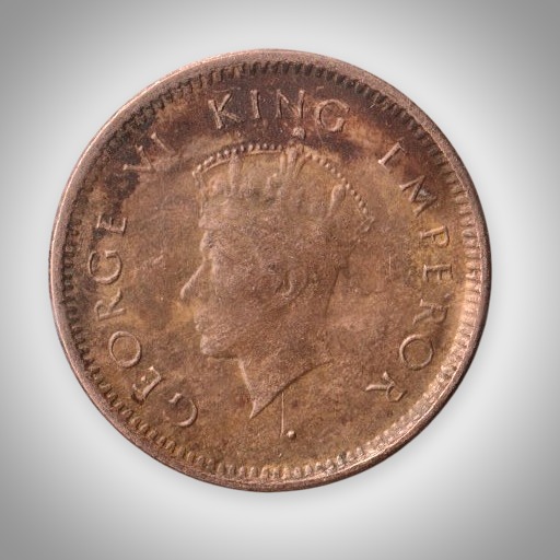 Rare 1/12 Anna 1939 King George VI Bombay Mint British India Coin # A612