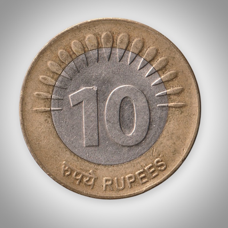 Rare 10 Rupees 2010 Connectivity and Information Technology Bimetallic Noida Mint Republic India Coin # A614