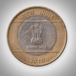 Rare 10 Rupees 2010 Connectivity and Information Technology Bimetallic Noida Mint Republic India Coin # A614