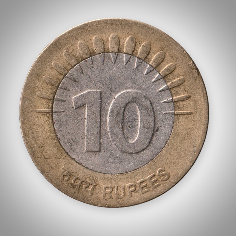 Rare 10 Rupees 2008 Unity in Diversity Bimetallic Noida Mint Coinage of Republic India Coin # A616