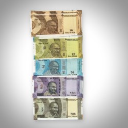 Children Bank Manoranjan Bank of India Play Money Full Set of 5 Bundles 10 20 50 100 500 Wedding Shagun Notes # A668