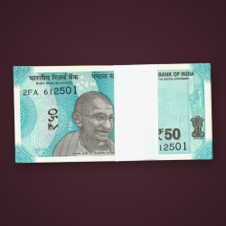 Rare 50 Rupees 2026 Complete Serial Packet Signed by Sanjay Malhotra Mahatma Gandhi New Series Hampi 2FA Prefix Bundle Republic India Note # A670