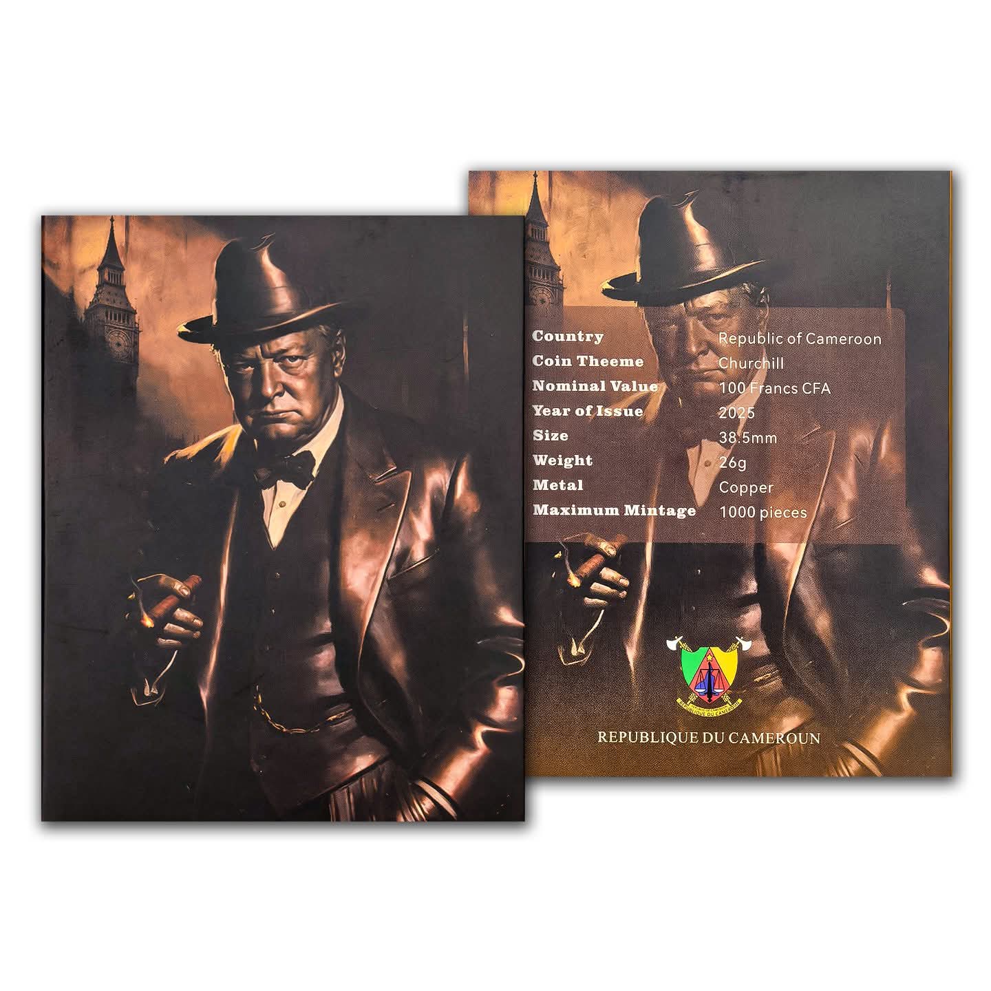 Extremely Rare Item Churchill 100 Francs CFA Proof Coin Year 2025 Issued The Republic of Cameroon