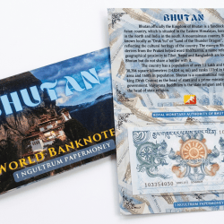 Bhutan 1 Ngultrum UNC Note With Beautiful Folder