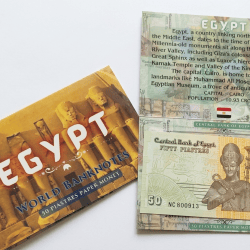 Egypt 50 Piastres UNC Note with Beautiful Folder