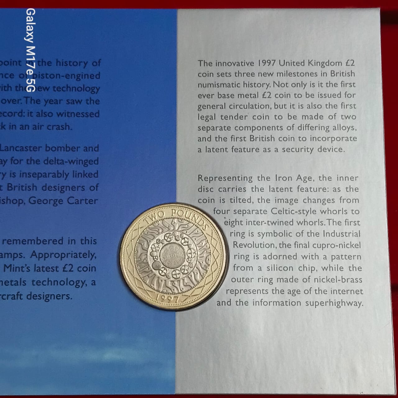 Ex Rare Two Pounds Proof Coin issued Royal Mint "Flights of Genius" Concord Aviation Year 1997 United Kingdom £2 coin