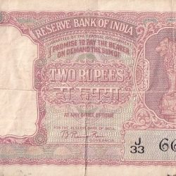 Republic India 2 Rupees B Rama Rao Half Tiger Note Rare #3