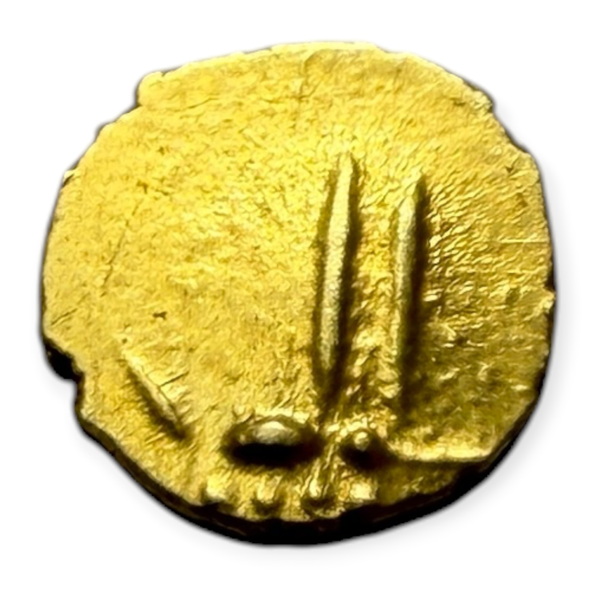 Viraraya Fanam Tamil Nadu Ganesh Motif Mysore Gold Fanam Issue Very Unique and Rare Gold Issue