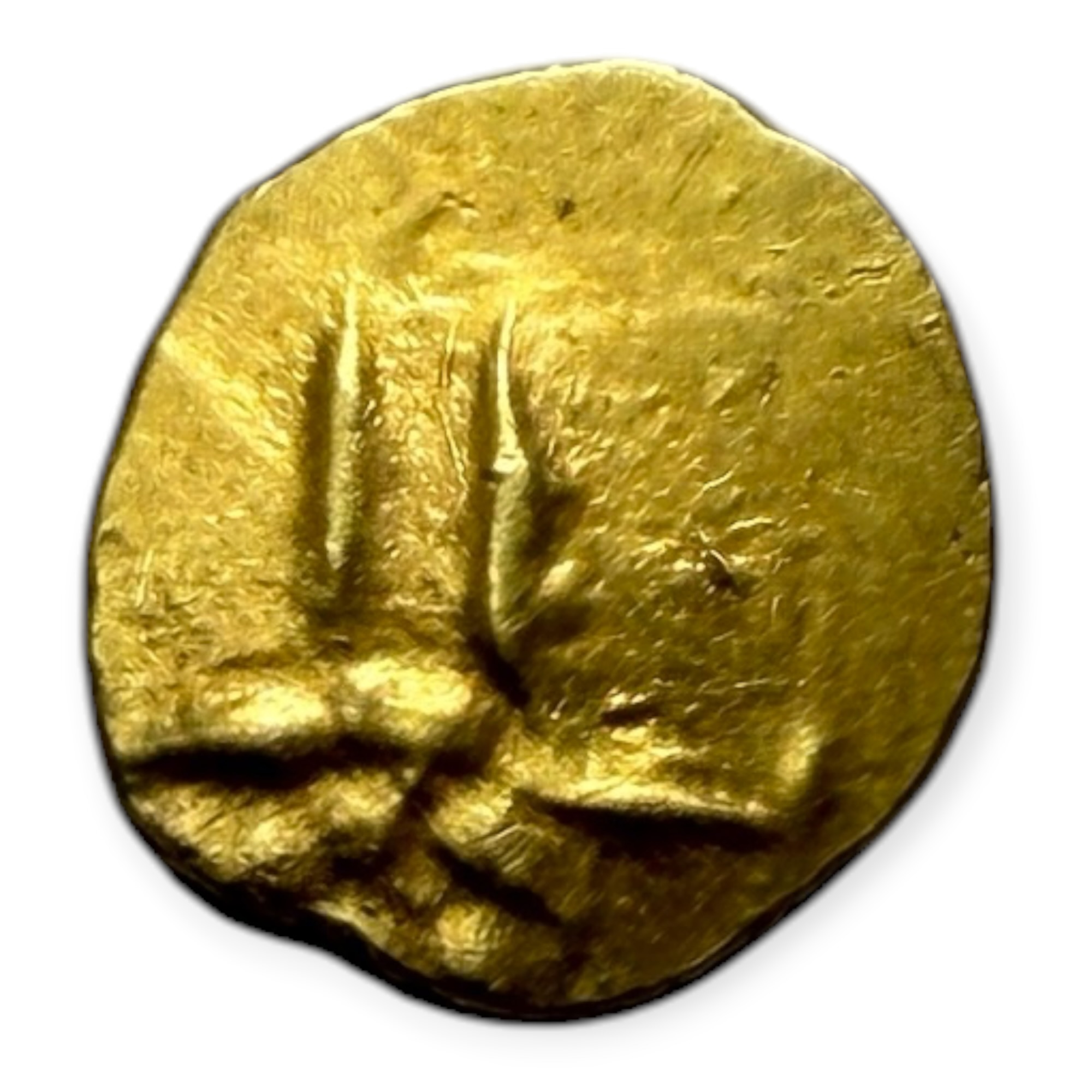 Viraraya Fanam Tamil Nadu Ganesh Motif Mysore Gold Fanam Issue Very Unique and Rare Gold Issue