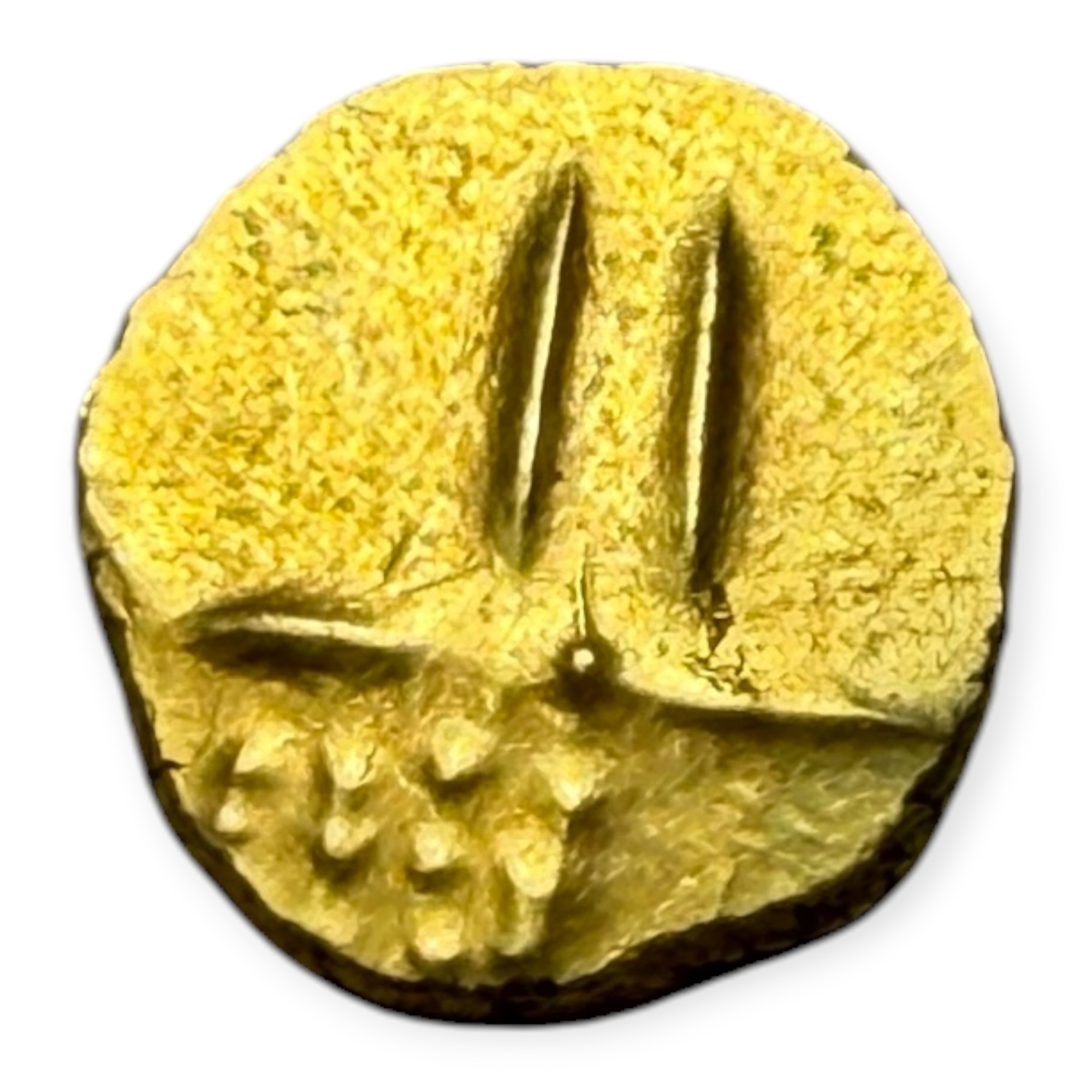 Viraraya Fanam Tamil Nadu Ganesh Motif Mysore Gold Fanam Issue Very Unique and Rare Gold Issue