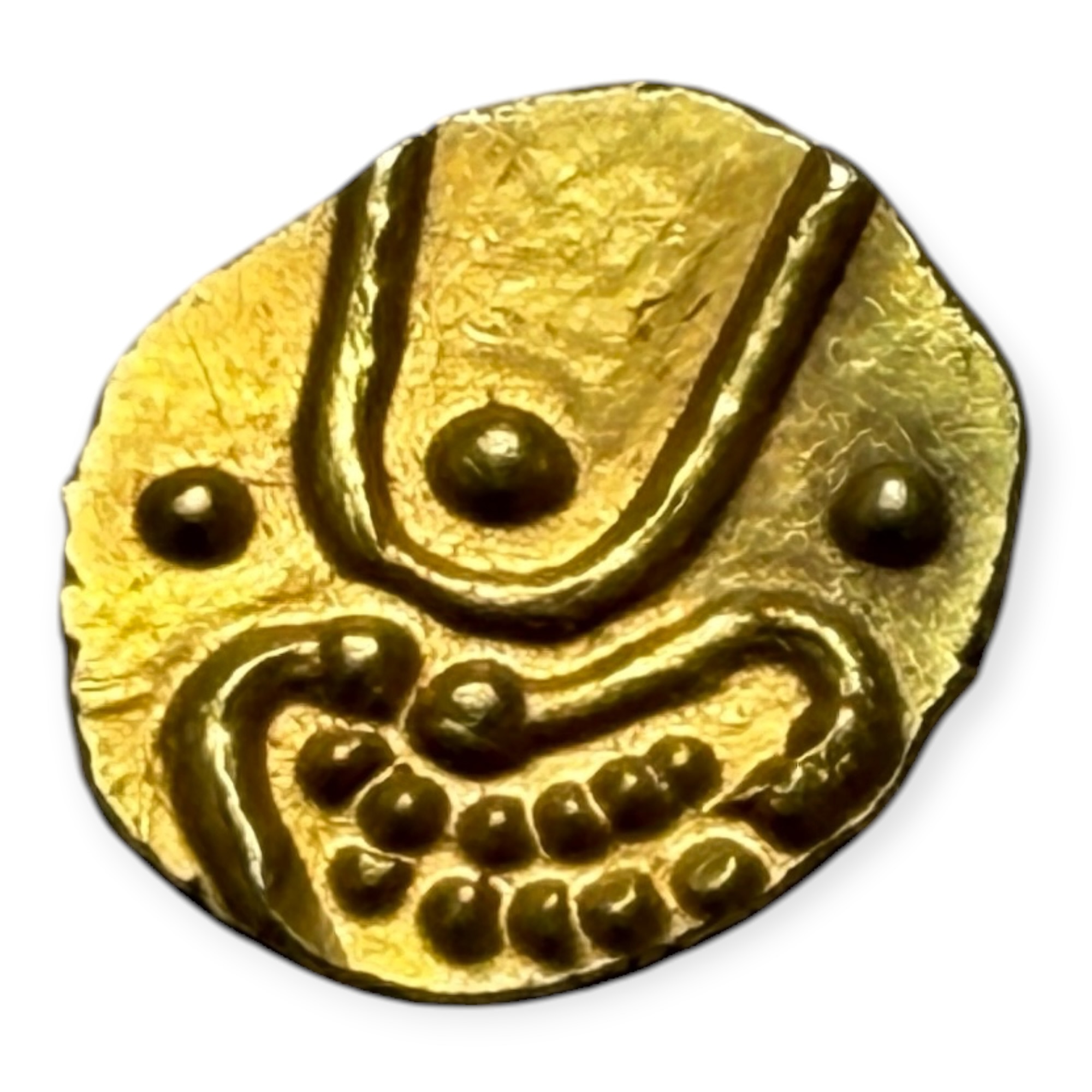 Viraraya Fanam Tamil Nadu Ganesh Motif Mysore Gold Fanam Issue Very Unique and Rare Gold Issue