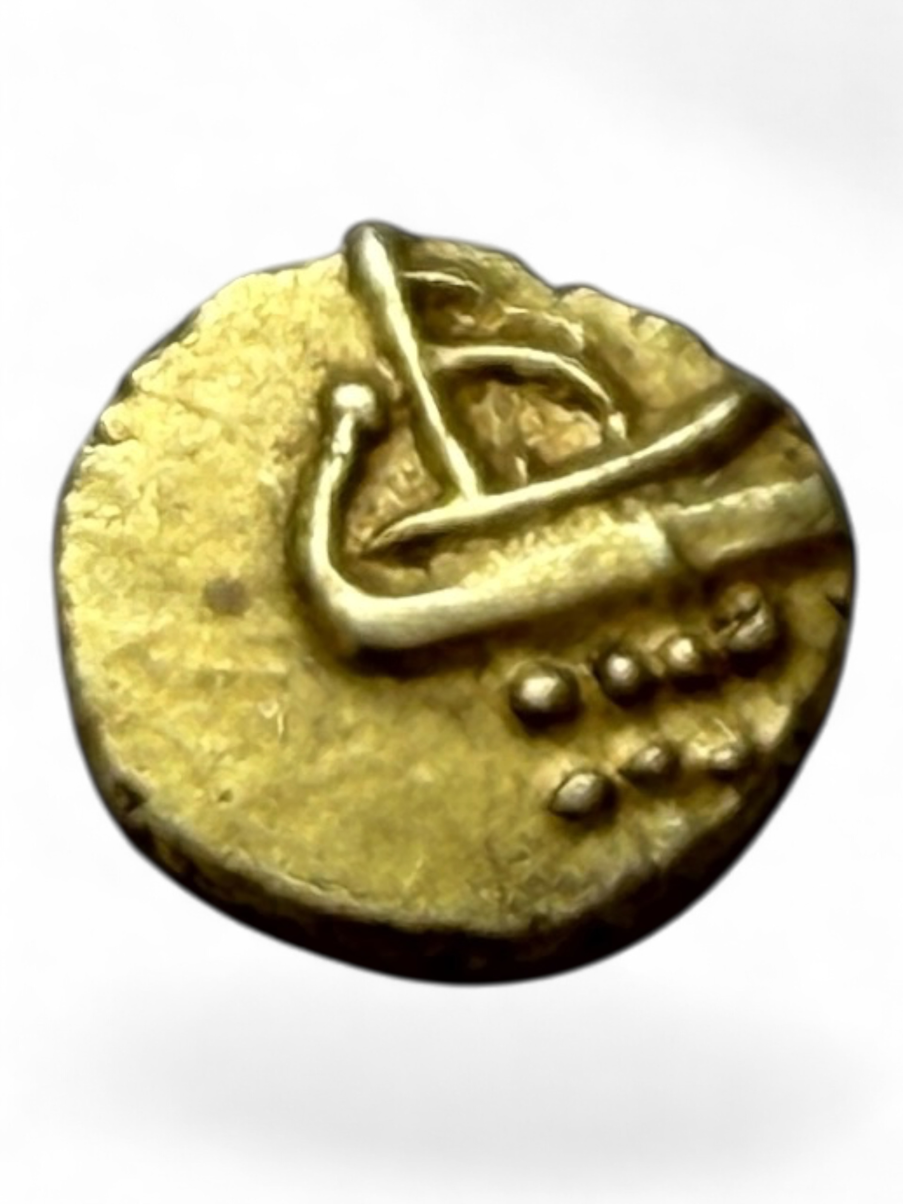 Viraraya Fanam Tamil Nadu Ganesh Motif Mysore Gold Fanam Issue Very Unique and Rare Gold Issue