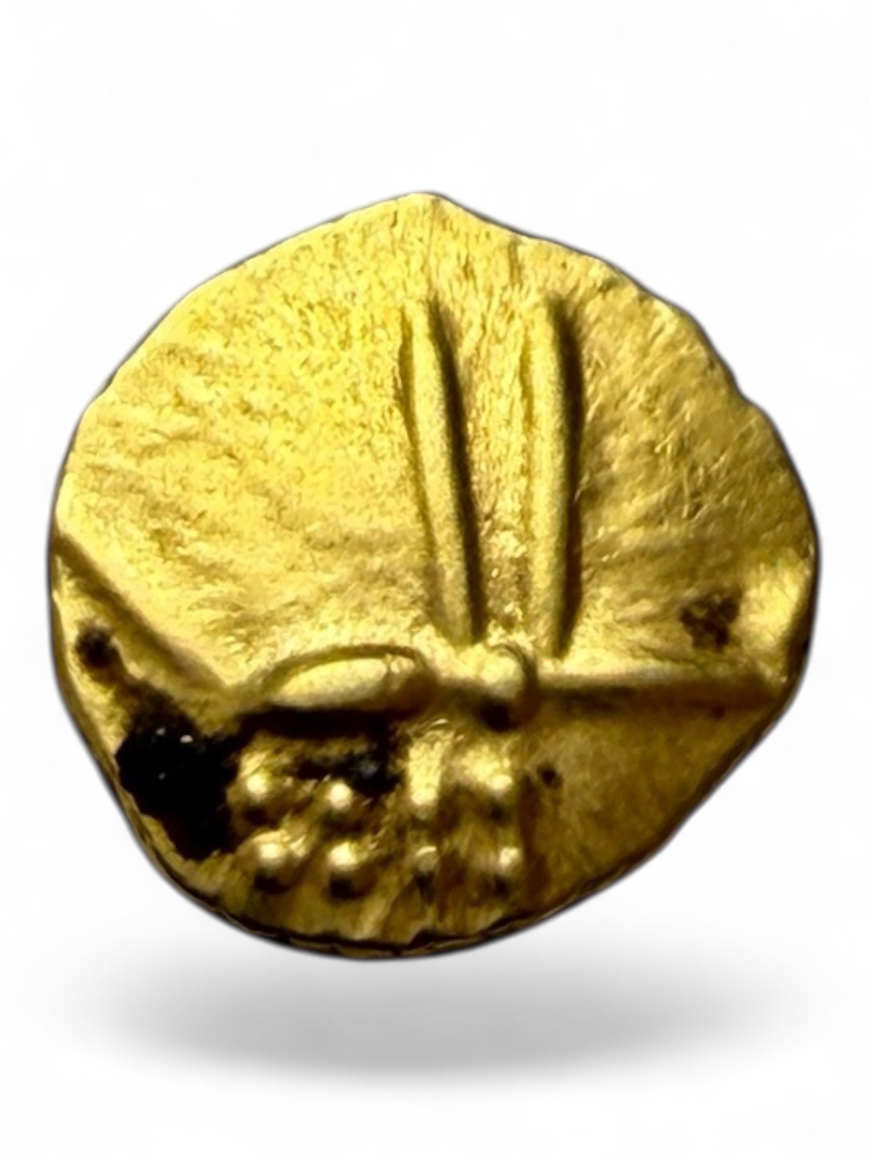 Viraraya Fanam Tamil Nadu Ganesh Motif Mysore Gold Fanam Issue Very Unique and Rare Gold Issue