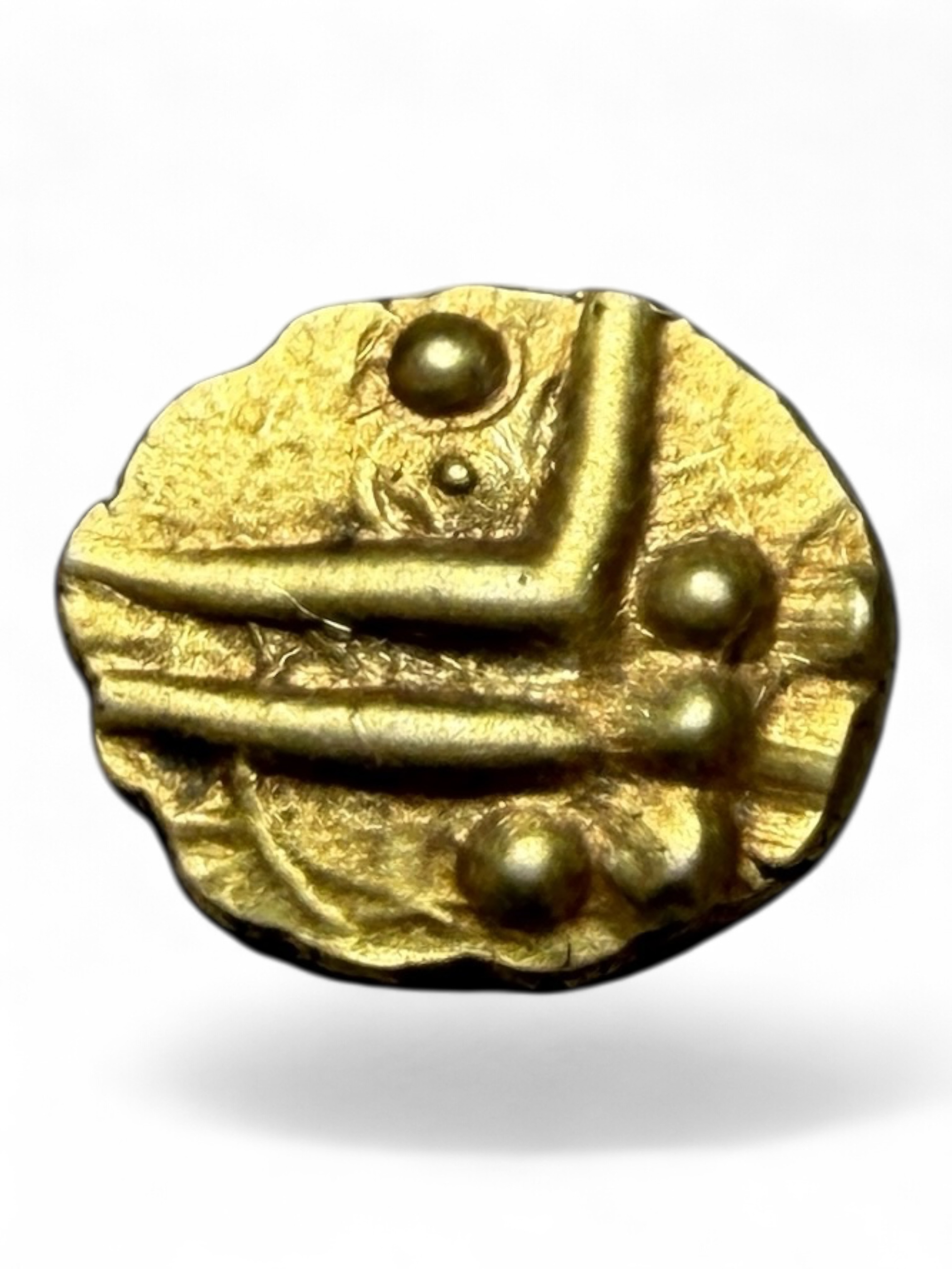 Viraraya Fanam Tamil Nadu Ganesh Motif Mysore Gold Fanam Issue Very Unique and Rare Gold Issue