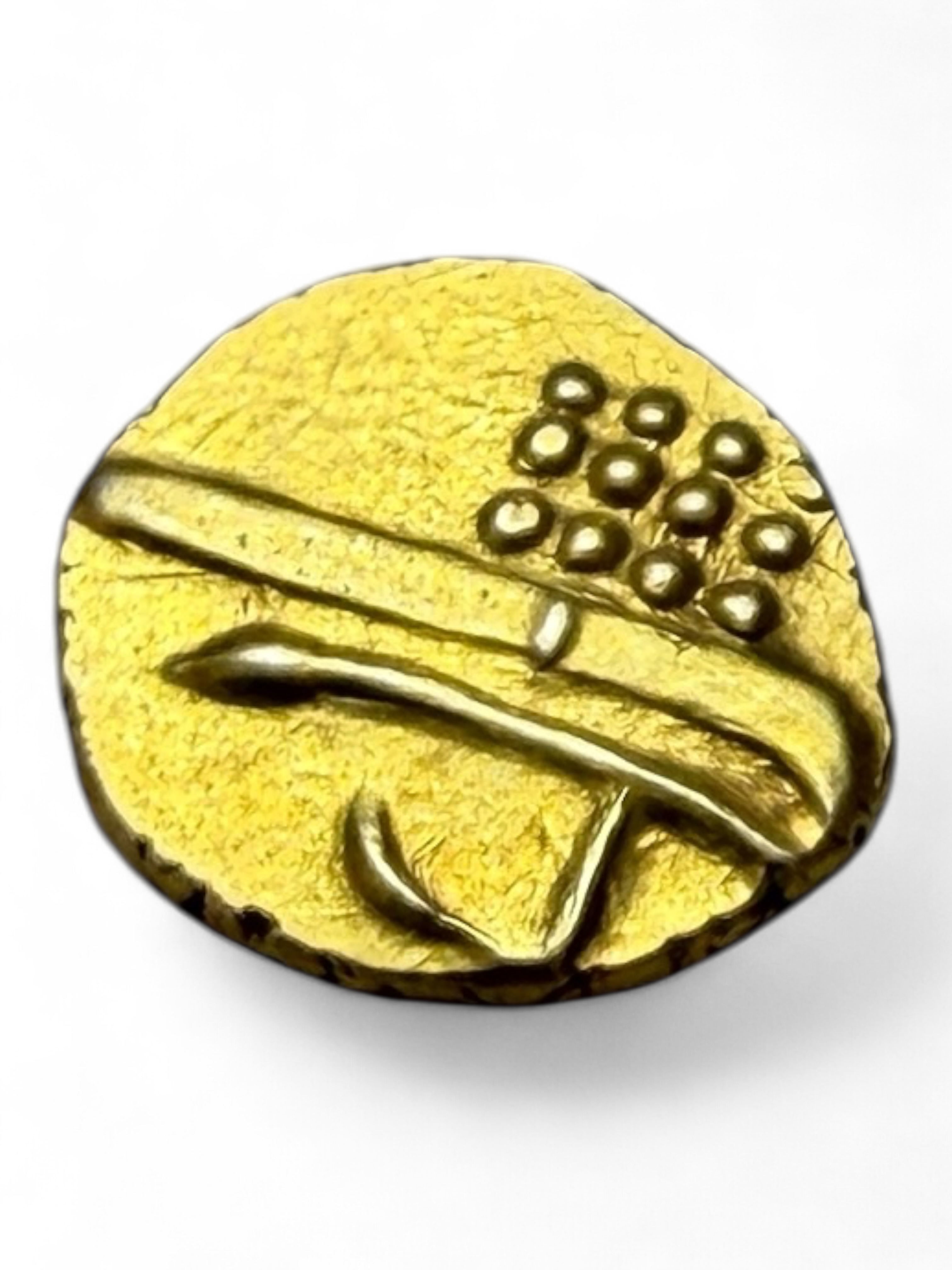 Viraraya Fanam Tamil Nadu Ganesh Motif Mysore Gold Fanam Issue Very Unique and Rare Gold Issue