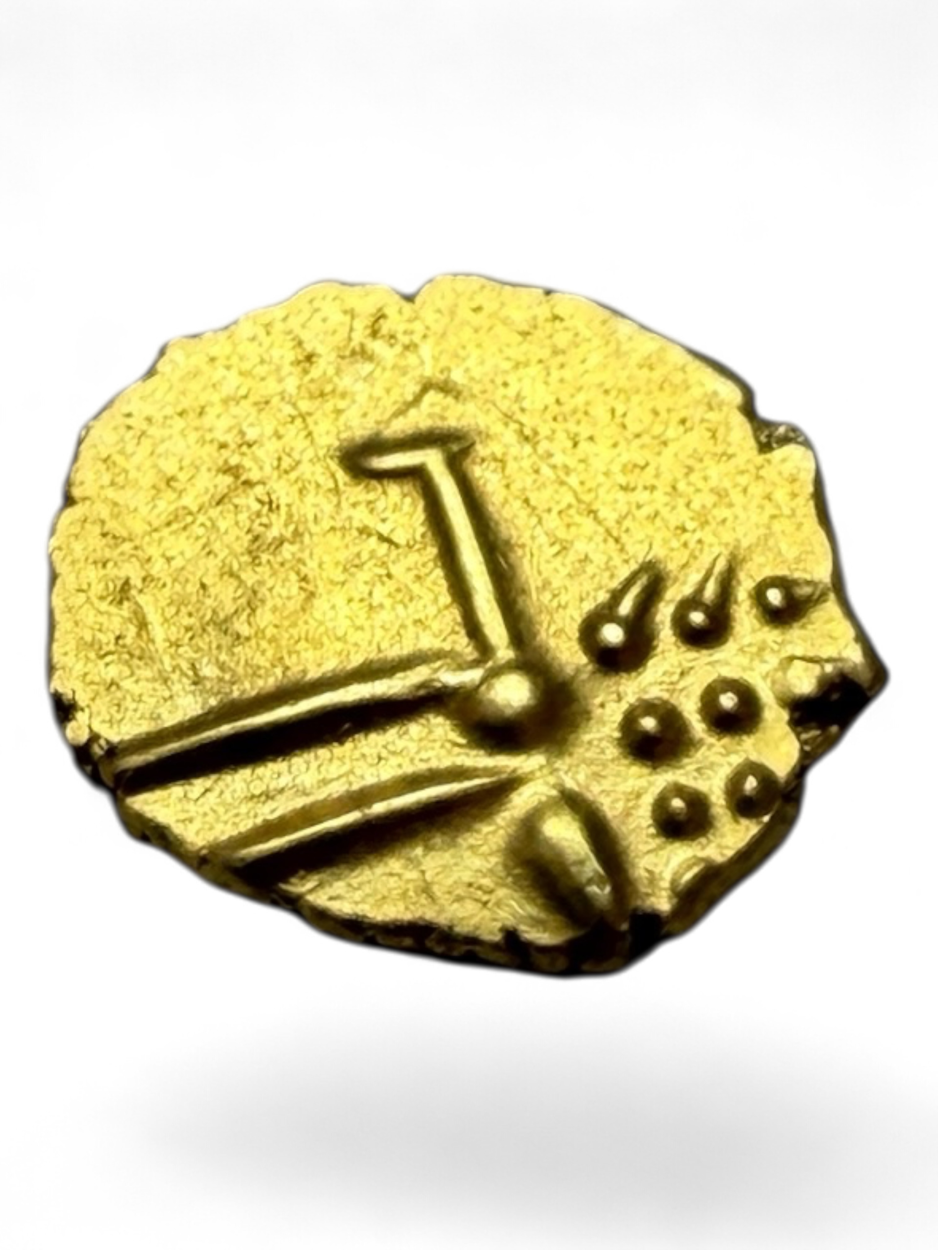 Viraraya Fanam Tamil Nadu Ganesh Motif Mysore Gold Fanam Issue Very Unique and Rare Gold Issue