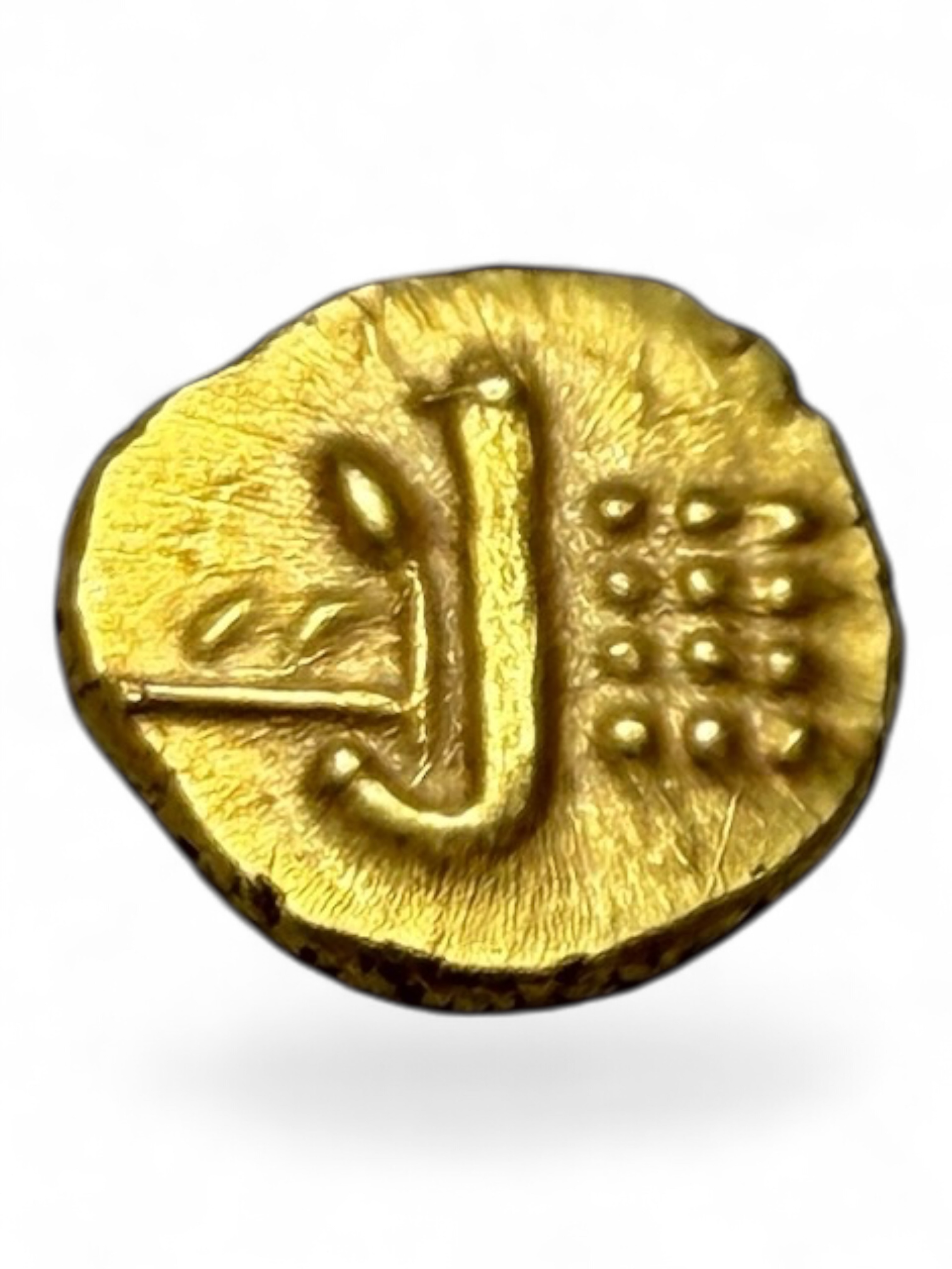 Viraraya Fanam Tamil Nadu Ganesh Motif Mysore Gold Fanam Issue Very Unique and Rare Gold Issue