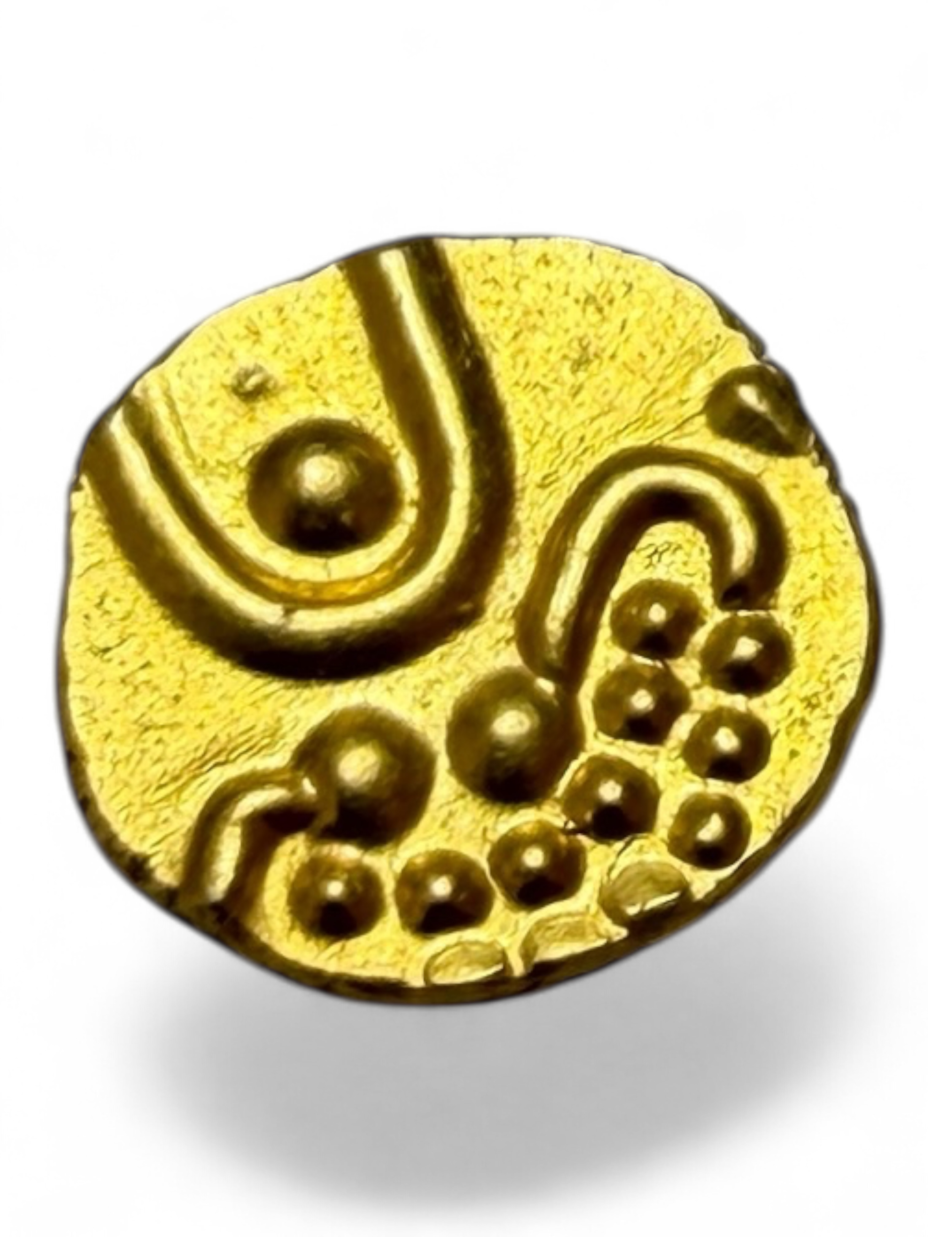 Viraraya Fanam Tamil Nadu Ganesh Motif Mysore Gold Fanam Issue Very Unique and Rare Gold Issue