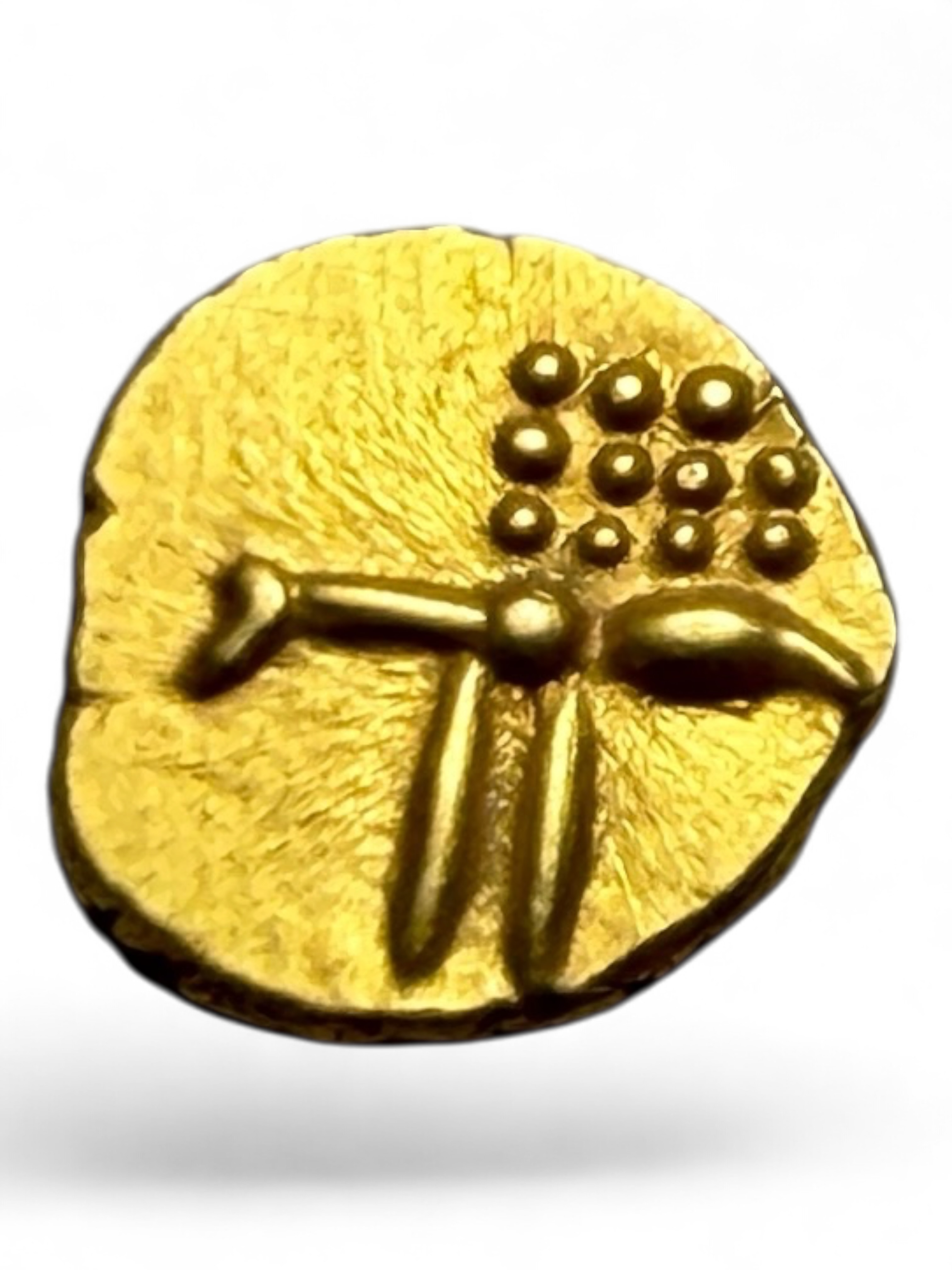 Viraraya Fanam Tamil Nadu Ganesh Motif Mysore Gold Fanam Issue Very Unique and Rare Gold Issue