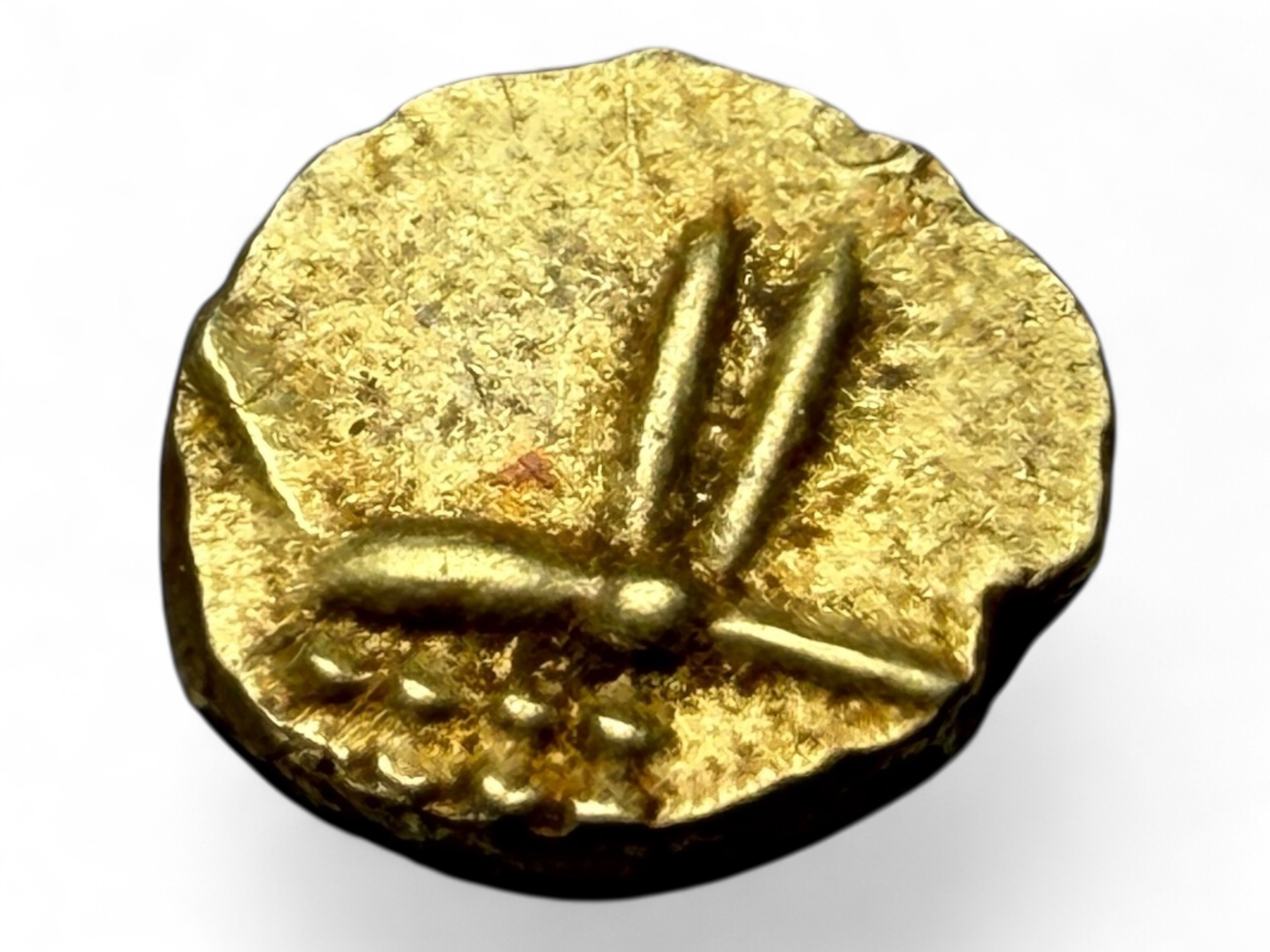 Viraraya Fanam Tamil Nadu Ganesh Motif Mysore Gold Fanam Issue Very Unique and Rare Gold Issue