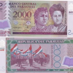 Paraguay 2000 Guaranies Rare Unc Polymer Note
