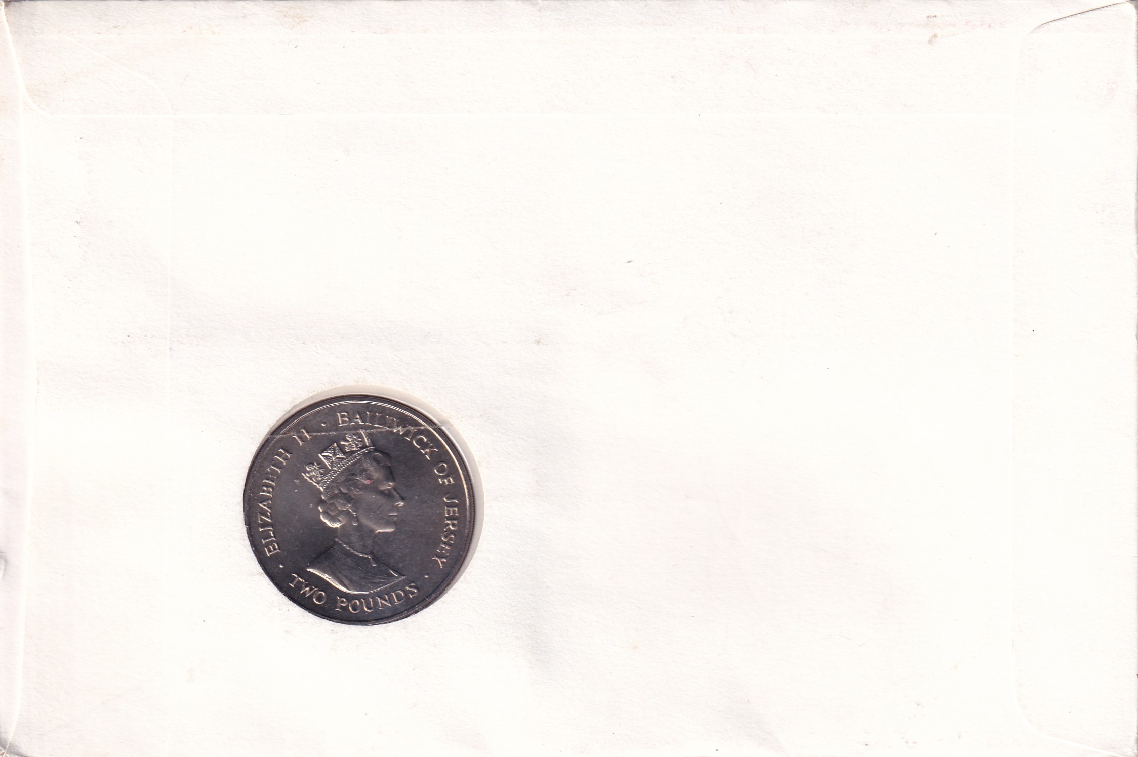 Jersey 2 Pounds 1990 - Elizabeth II 90th Birthday of Queen Mother Rare Coin ( First Day Cover with Stamp )