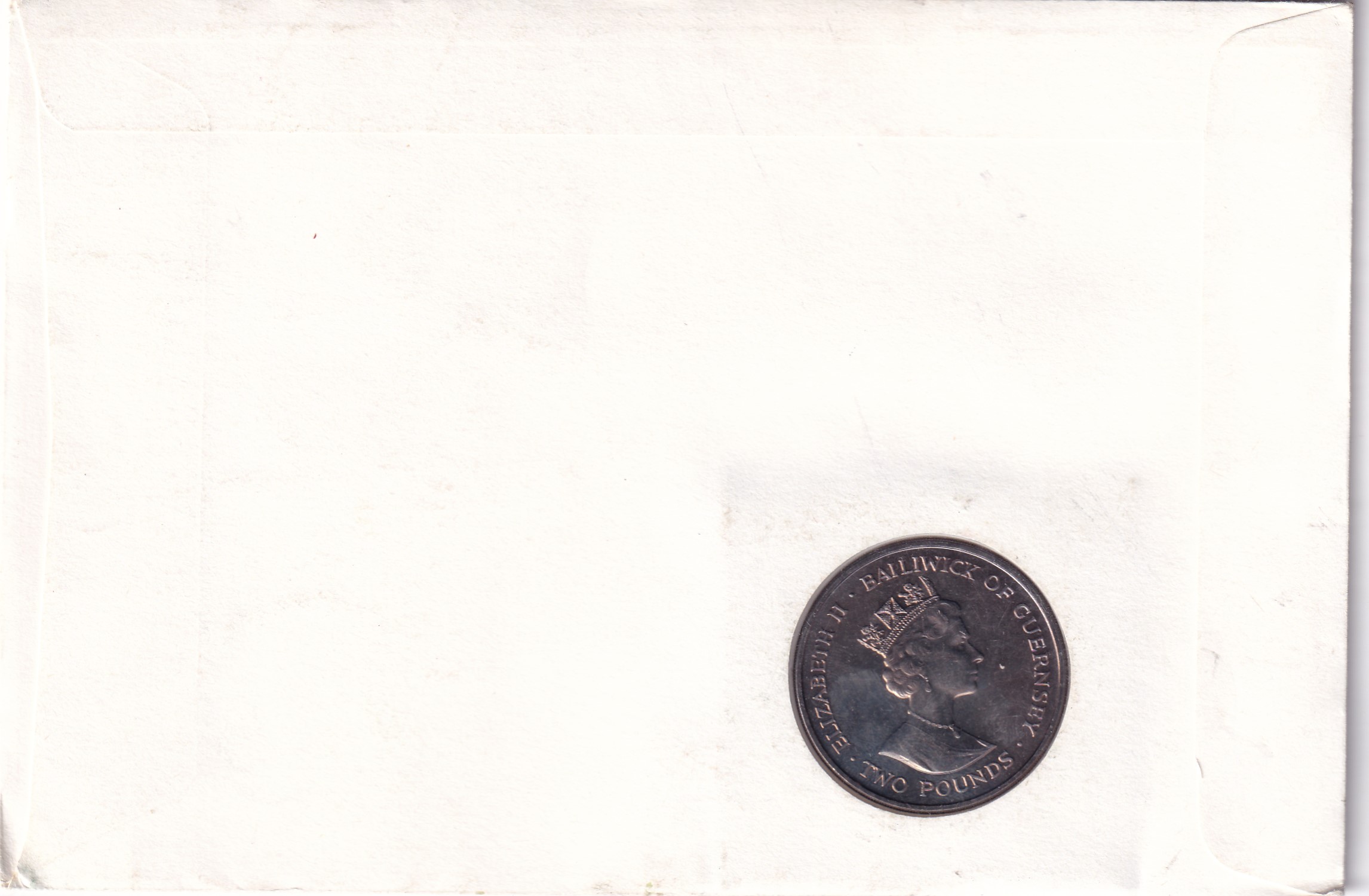 Guernsey 2 Pounds 1990 - Elizabeth II Queen Mother Rare Coin ( First Day Cover with Stamp )