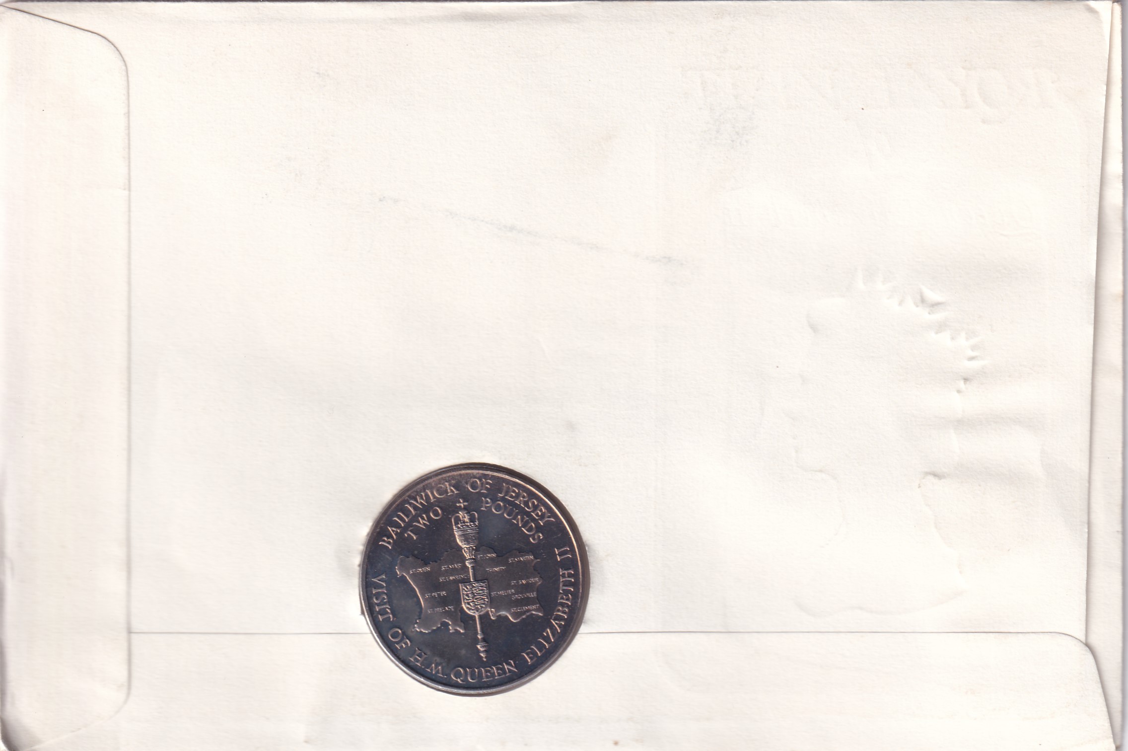 Jersey 2 Pounds 1989 - Elizabeth II Royal Visit Rare Coin ( First Day Cover with Stamp )
