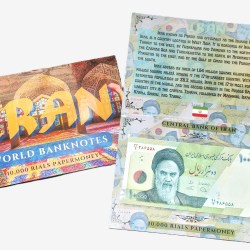Iran 10000 Rials UNC Note with Beautiful Folder