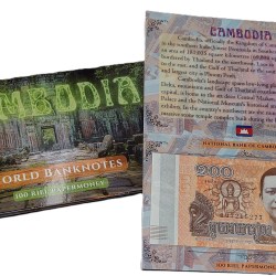 Cambodia 100 RIEL UNC Note with Beautiful Folder