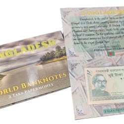 Bangladesh 2 Taka UNC Note with Beautiful folder