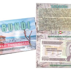 Burundi 100 Francs UNC Note with Beautiful Folder