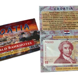 Croatia 50000 Dinara UNC Note with Beautiful Folder