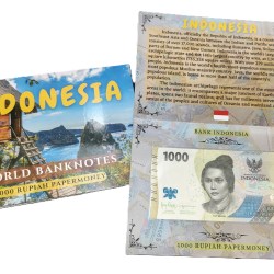 Indonesia 1000 Rupiah UNC Note with Beautiful Folder