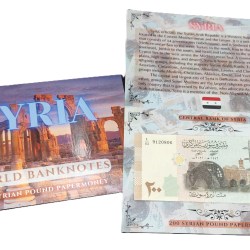 Syria 200 Syrian Pound UNC Note with Beautiful Folder