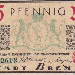 Germany, 25 Pfennigs (1921) series Rare Note Lowest Price