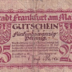 Germany, 25 Pfennigs (1919) series Rare Note Lowest Price